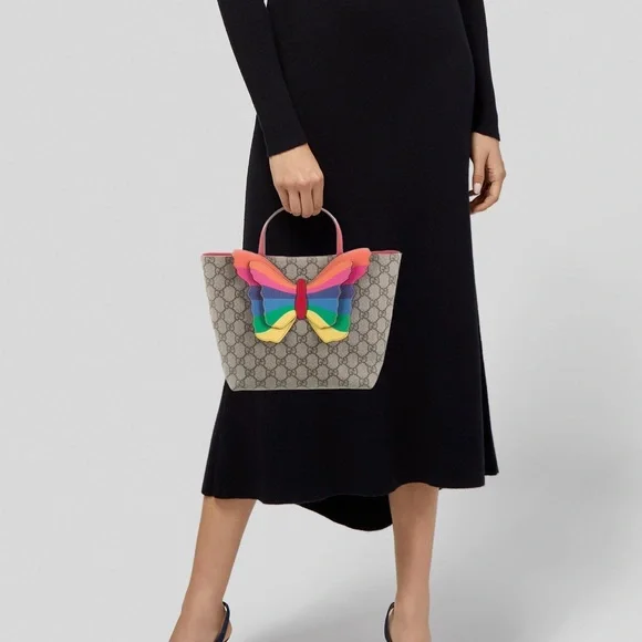 Gucci rainbow butterfly mini tote shopper guccissima logo bag - Picture 2 of 14